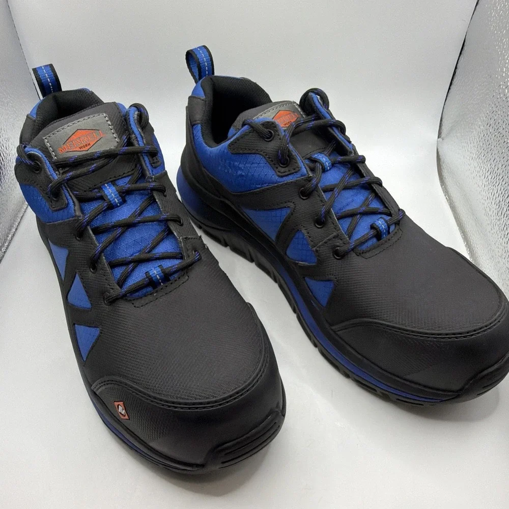 Merrell Men's Day One Safety Blue/Black Comfort Base Tech‎ Work Sneakers - 11